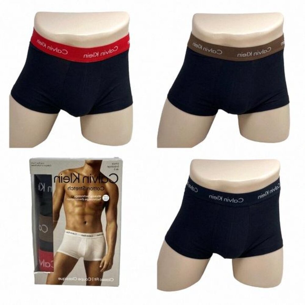 Calvin Klein Men Underwear Low Rise Trunk Brief Cotton NB2614959 Pack 3 Stretch